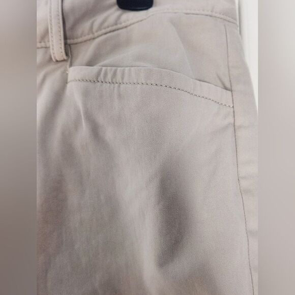 Banana Republic 8P TheLoganFit Full Length Cream Pockets Cotton Zip Women Pants - Picture 5 of 9